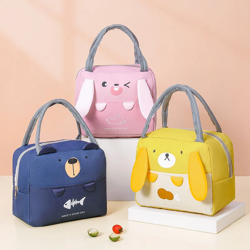 Portable Insulated Picnic Food Lunch Bag Box Cartoon Handbag Food Fresh Cooler Bag Womens Gifts 250410