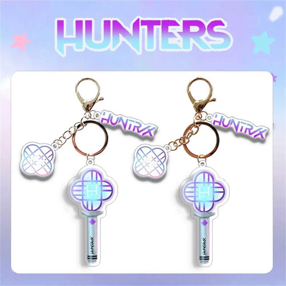 2pcs/set KPop Demon Hunters Kawaii Acrylic Light Stick Keychain Cartoon Movie Huntr/X Saja Boy Cosplay Accessories Pendant Gifts Z251111