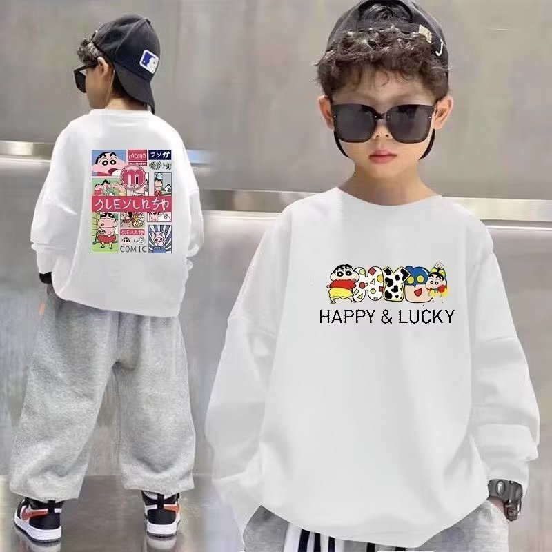 Ddmyshoesvip Boys Explosive Street Hoodie Print Spring Autumn Styles Children S Autumn Top Mid Size Boy And Girl Base Shirt