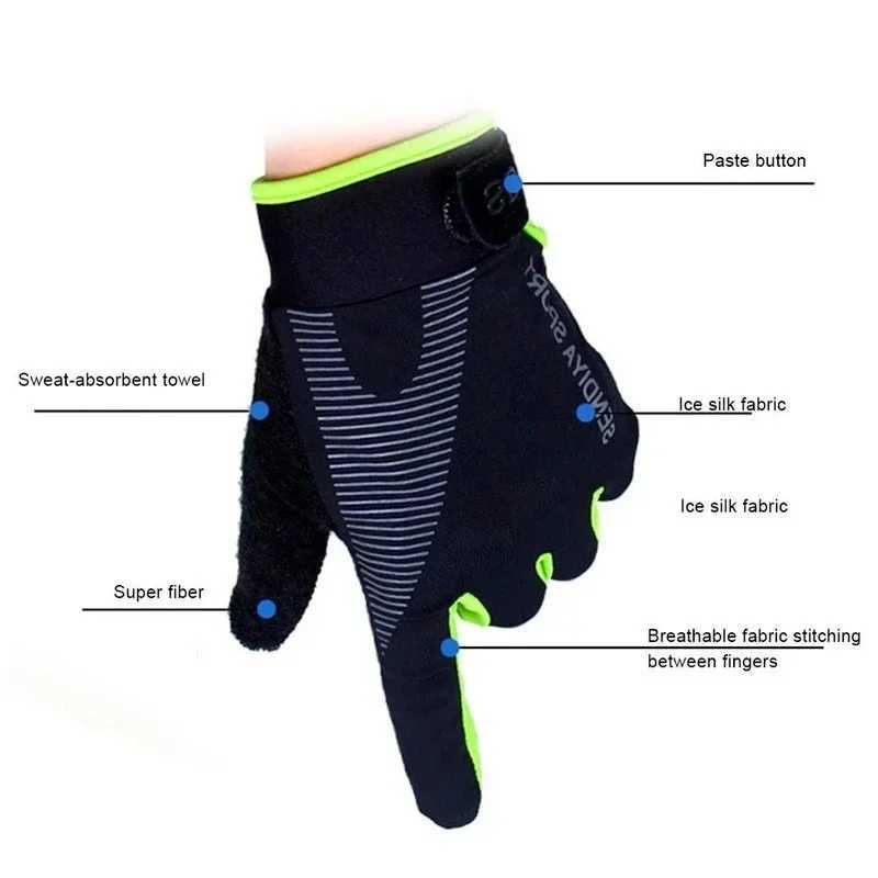 Men Cycling Motorcycle Gloves Full Finger Touch Screen Mtb Bike Bicycle Gym Training Fitness Gloves Outdoor Sports Fishing GloveC250412