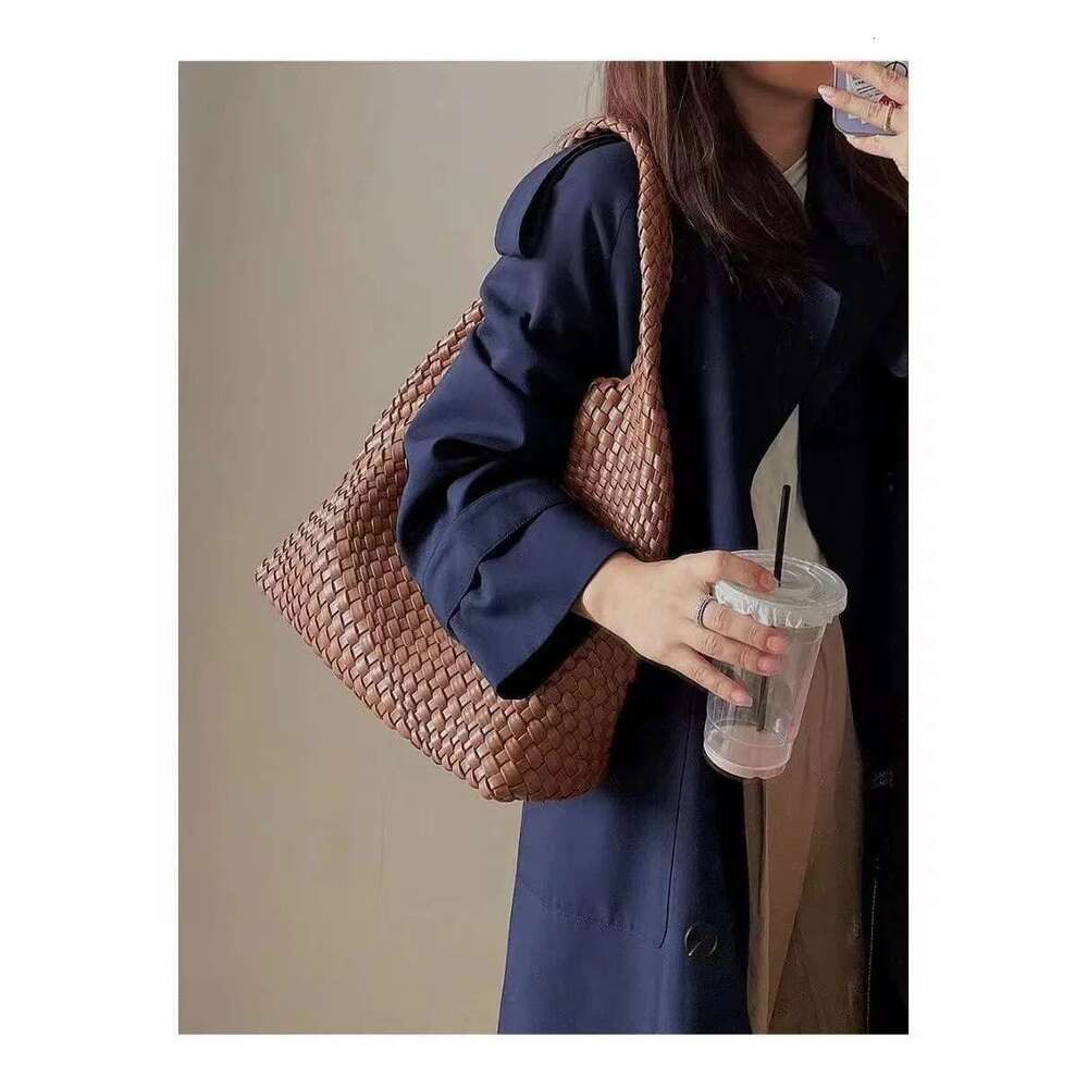 Designer Hand Knitting PU Large Women's Woven Tote Mistress Gift Original Mark Bags Casual Side Bag For Women
