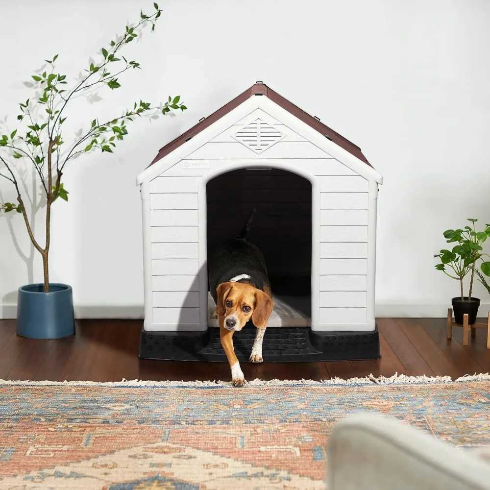 Durable and waterproof plastic dog house suitable for small to large dogs indoor and outdoor dog house and small dog shelter with elevator floor X2504