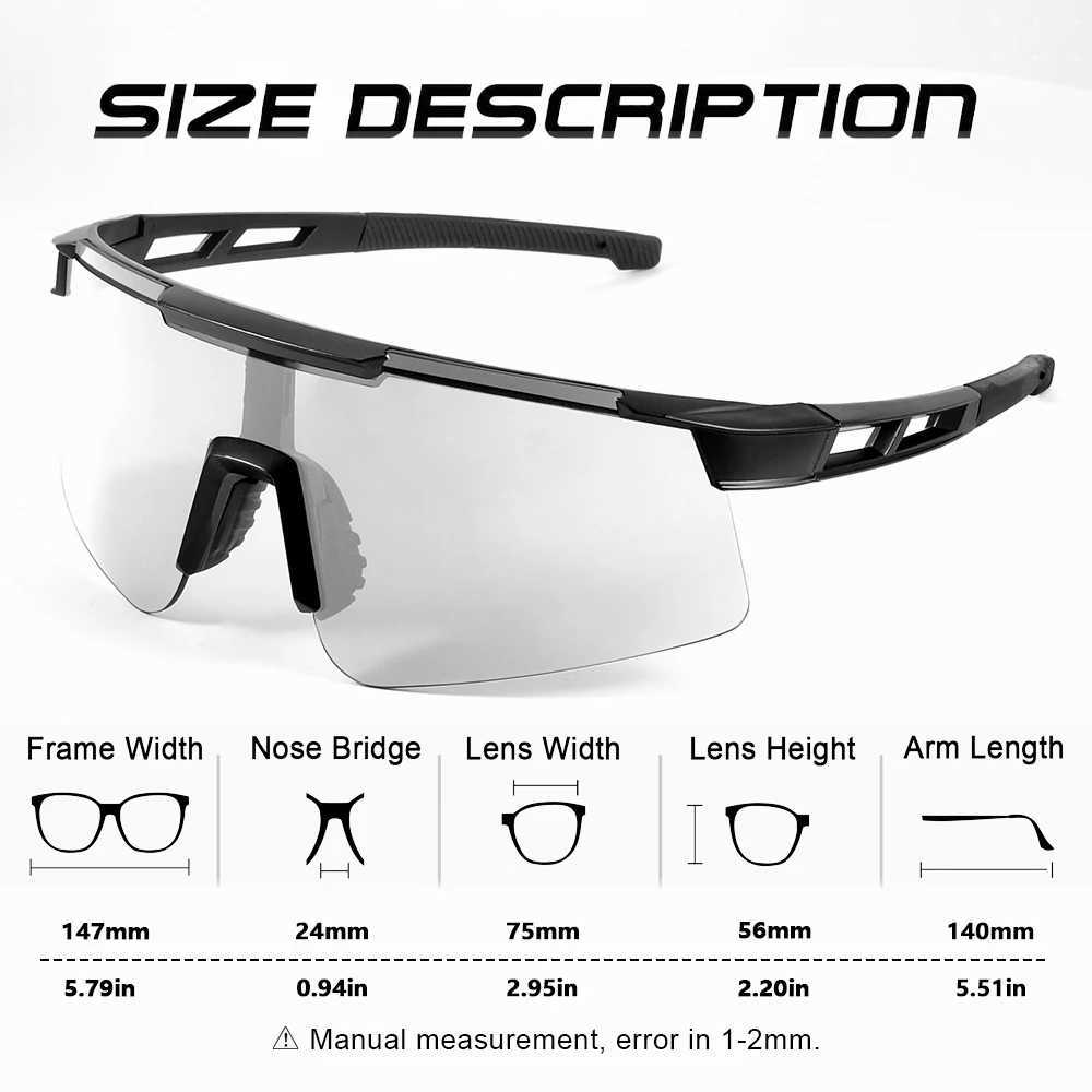 CRIXALIS Outdoors Sports Photochromic Sunglasses for Men Women Oversized Goggles Sun Glasses Male Riding Shades Female UV400C250411