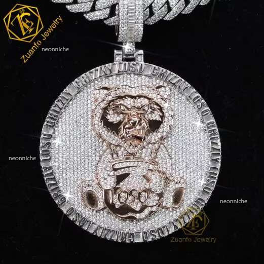 Custom Hip Hop Jewelry Moissanite Dias Necklace Pendant Initial Letter Sier Iced Out Pendants