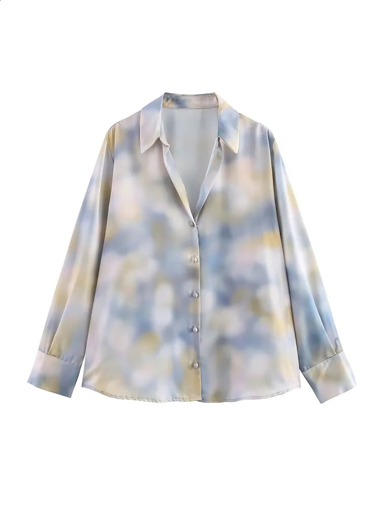 Women Summer 2-Pieces Sets 2025 Vintage Tie-dye Shirts Tops and Skirts Female Elegant Street Two Suits Clothing 250411