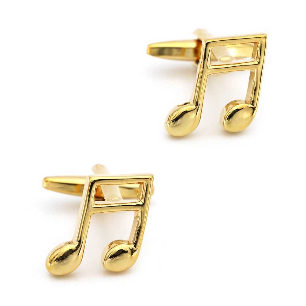 Mens music note cufflinks made of high-quality copper material with gold music design. Wholesale and retail of cufflinksT250412