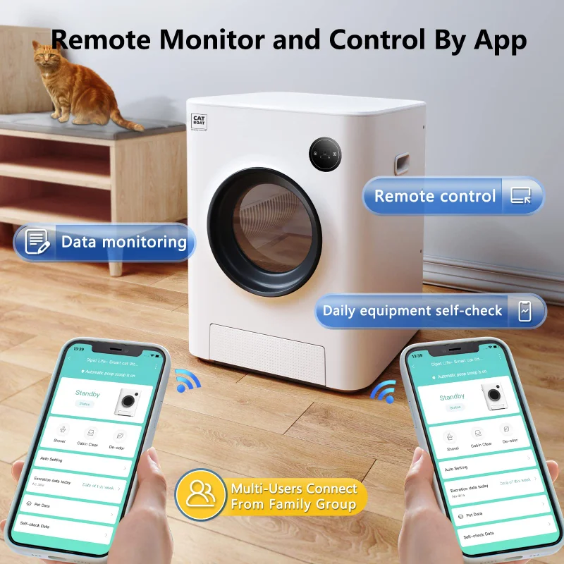 8L Large Capacity Automatic Cat Litter Box Fully Enclosed Toilet Deodorant Anti-Sand Electric Smart Cat Poop Basin Cat Supplies Cat Litter both dog