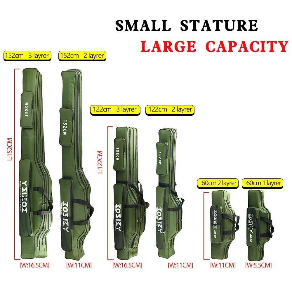 Portable Fishing Bags Fishing Tackle Case Multifunctional Fishing Rod Bags 60CM 122CM 152CM 182CM 2/3Layers Large Capacity Bag Z250411