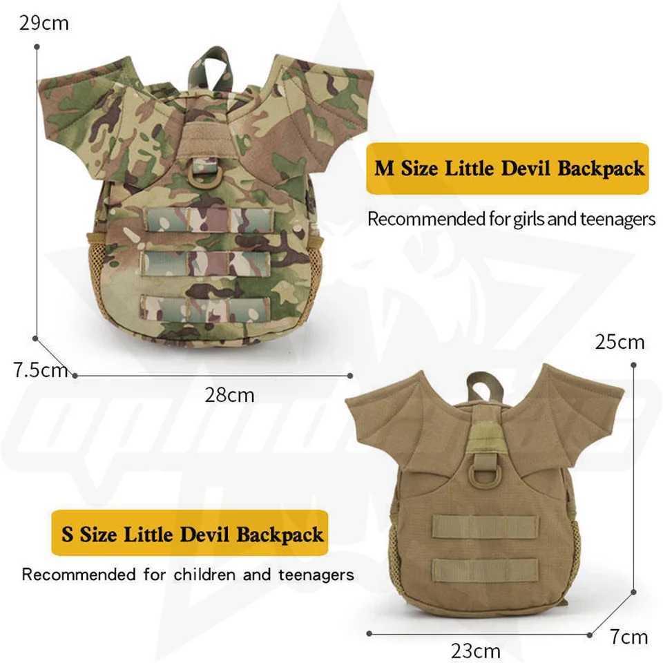 OphidianTac Little Devil Kids Backpack Small Bags Hiking Outdoor Travel Bag Boys Girls Children Vacation Bag Z250411