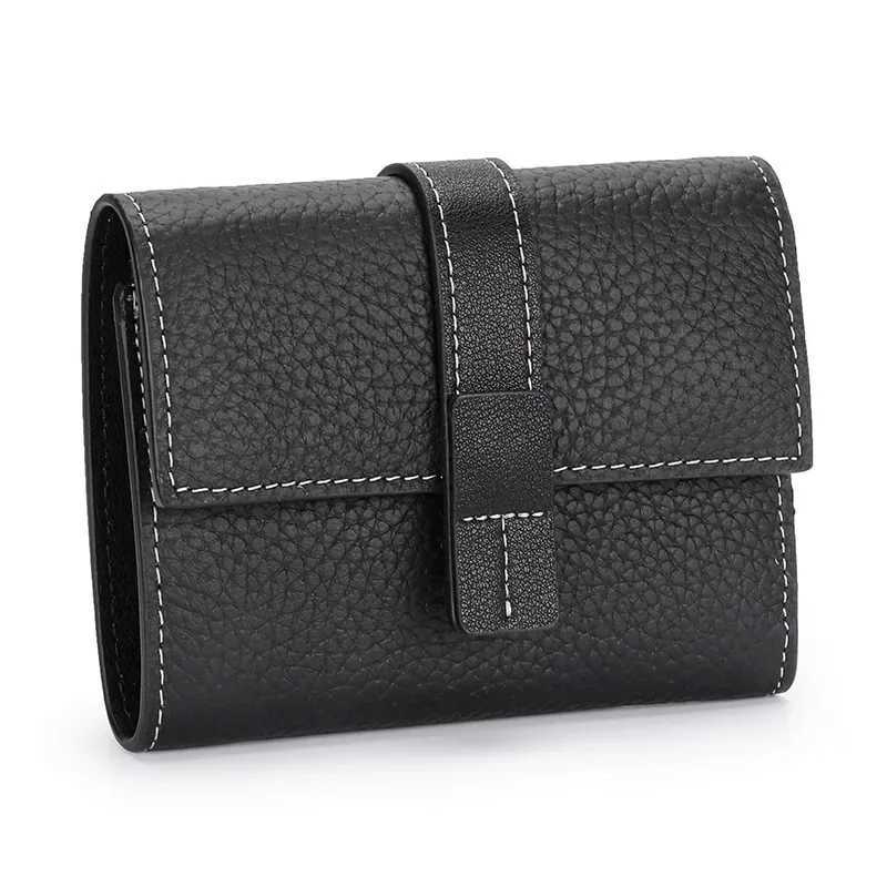 Womens wallet top denim genuine leather wallet coin wallet 3-fold slot designer womens short wallet Z250411