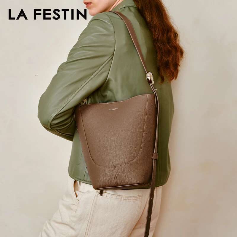 LA FESTIN Original Woman Leather Fashion Handbag Casual Large Capacity Shoulder Bags 2024 New Style Shopping Bag