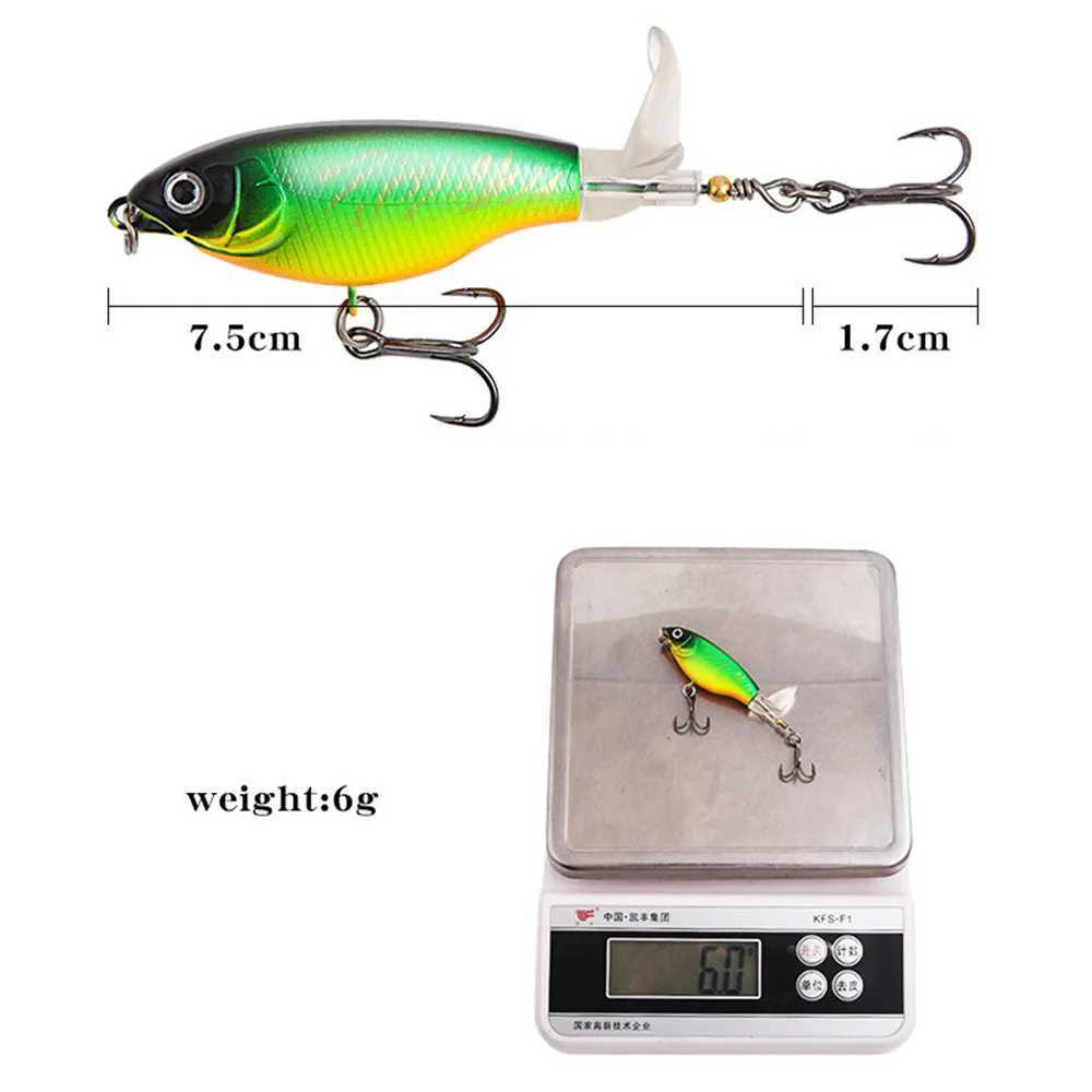 1Pcs Topwater Whopper Plopper Fishing Lure 6g/10g Trolling Catfish Artificial Hard Bait with Soft Rotating Tail Fishing Tackle Z250411