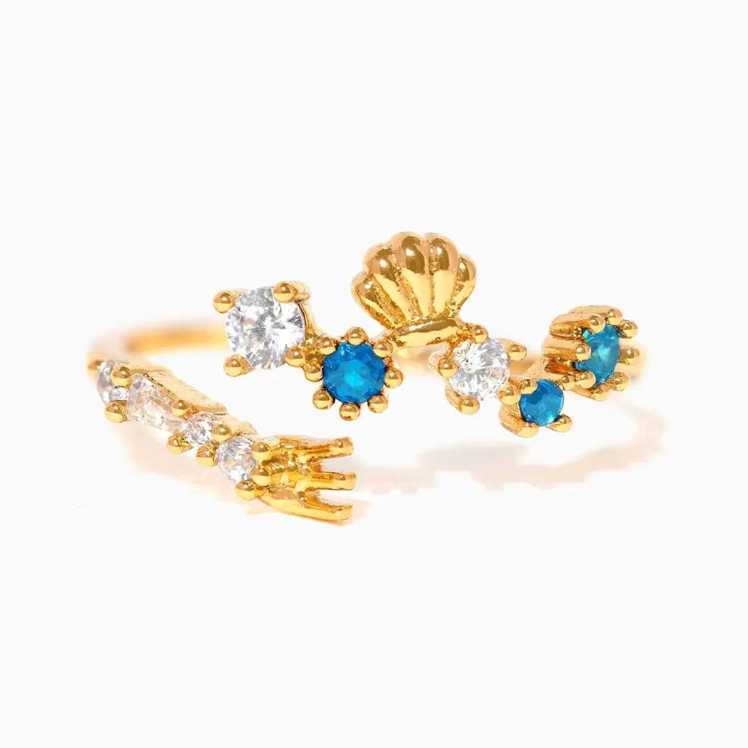 New cute colored zircon printed ring suitable for womens fashion retro heart-shaped zircon animal adjustable ring jewelry giftXJ250412