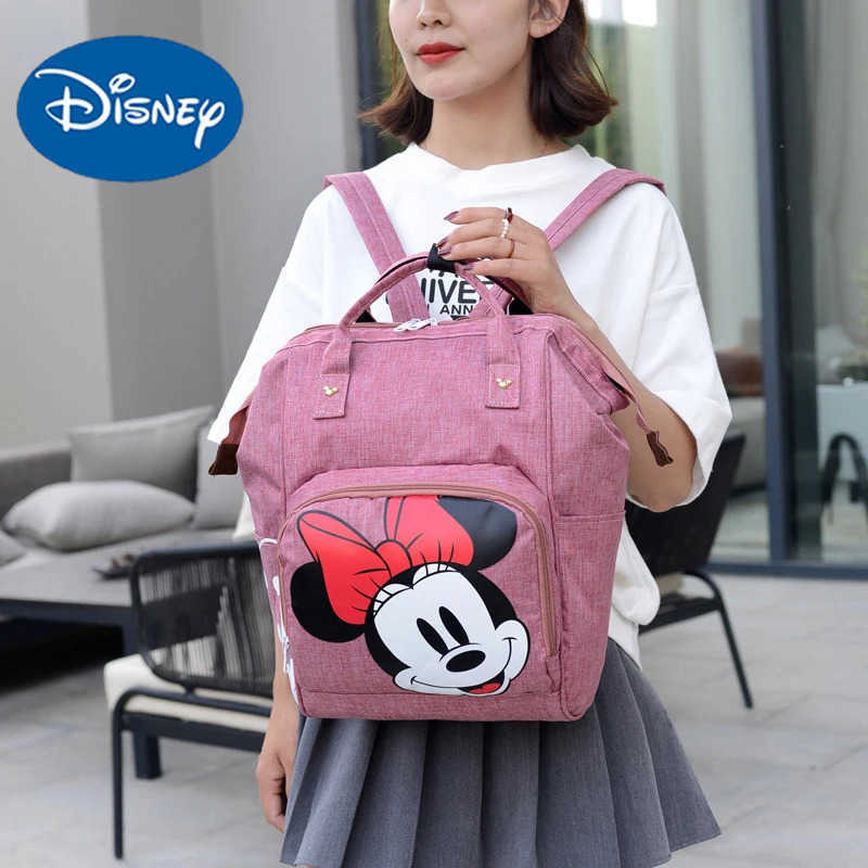 Disney Mom Pregnant Bag Disney Mickey Mouse Diaper Waterproof Backpack Storage Bag Large Capacity Baby Cart Fashion Travel BagXJ250412