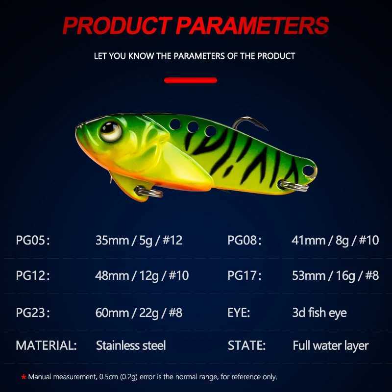 Metal Vib 5/8/12/17/23g Blade Lure Wobblers Fishing For Lipless Vibrating Spoon Sinking Artificial Baits Bass Pike Crap Perch Z250411