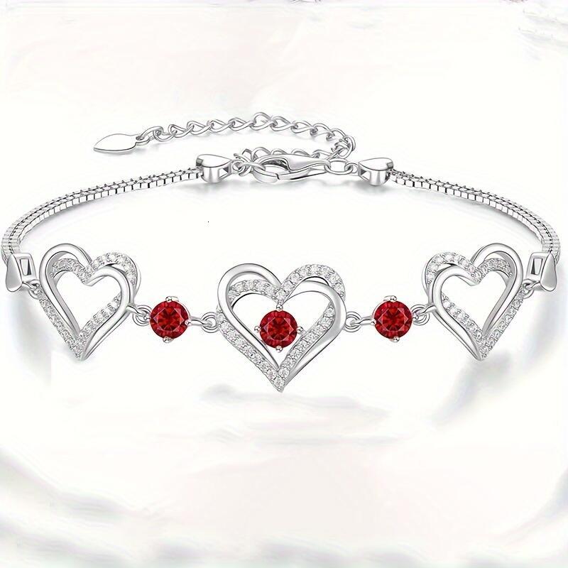 Elegant Heart-Shaped Zircon Bracelet - Sparkg Charm for Everyday Wear