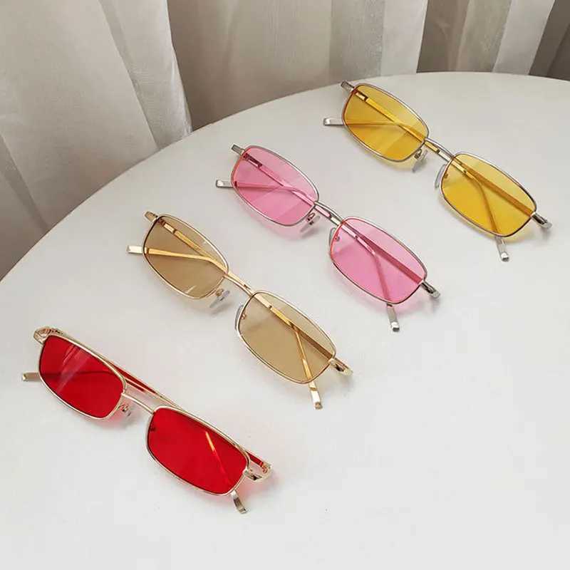 Fashion Small Rectangle Sunglasses Men Women Vintage Square Driving Sun Glasses Luxury Brand Metal Frame EyewearC250411
