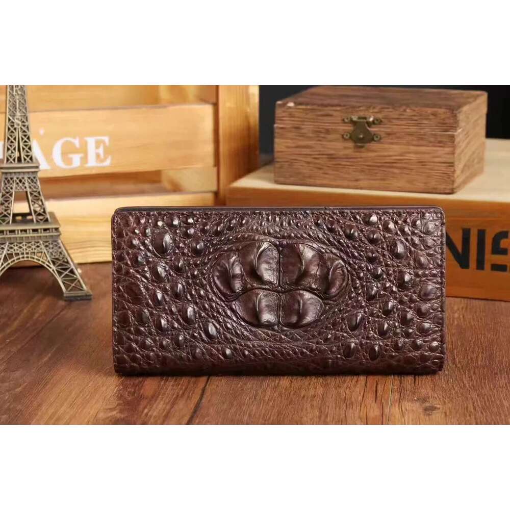 2024 Fashion Business Men's Alligator Wallets Crocodile Genuine Leather Long Organizer Wallet Boy Brand Card Holder Purse