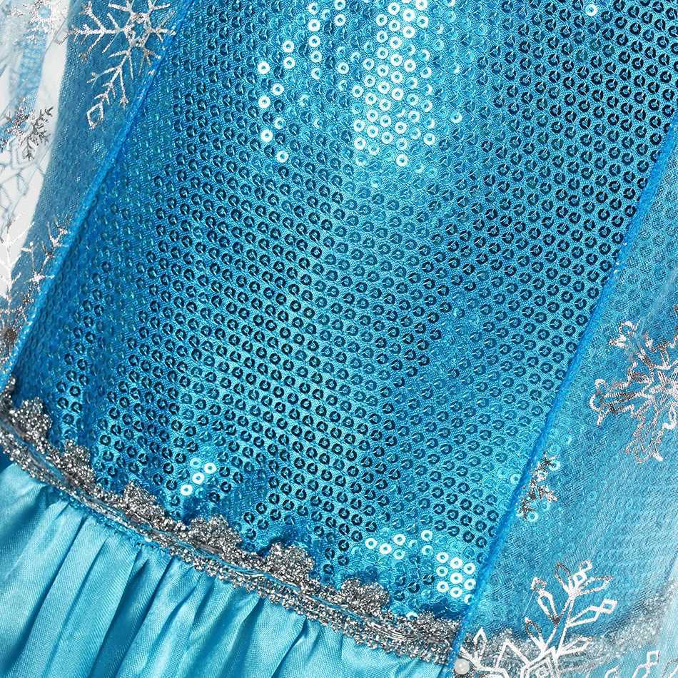 Disney Girl Snow Queen Elsa Childrens Clothing Girl 2024 Carnival Party Ball Dress Robe Play Childrens Clothing Frozen Princess DressXJ250411