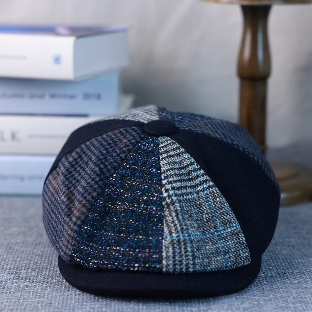 Spring Autumn Winter Men Classic Splicing Octagonal Hats Retro British sboy Cap Gatsby Woman Men Beret Caps 005 250403