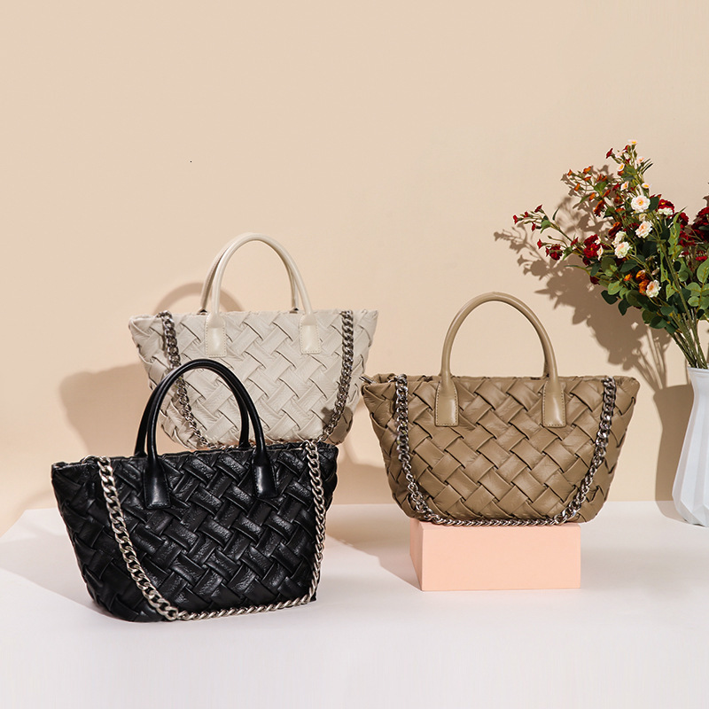 Basket Woven Bag Women's Retro Fashion PU Leather Handbag Designer Crossbody Bag