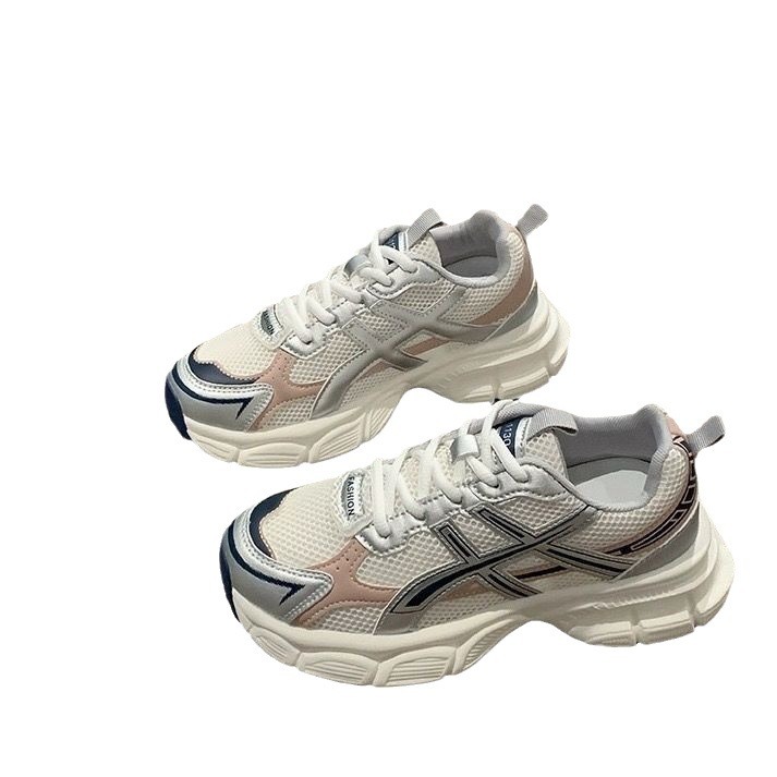 Fashion Women's Retro Platform Sneakers - Lightweight Athletic Shoes with Cushioned Arch Support