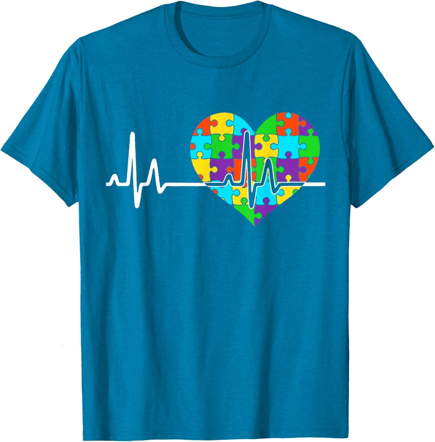 T shirt for Mens Love Heart Puzzle acceptance Men Women kids autism awareness Graphic Tee Casual Tops Clothes Short sleeve