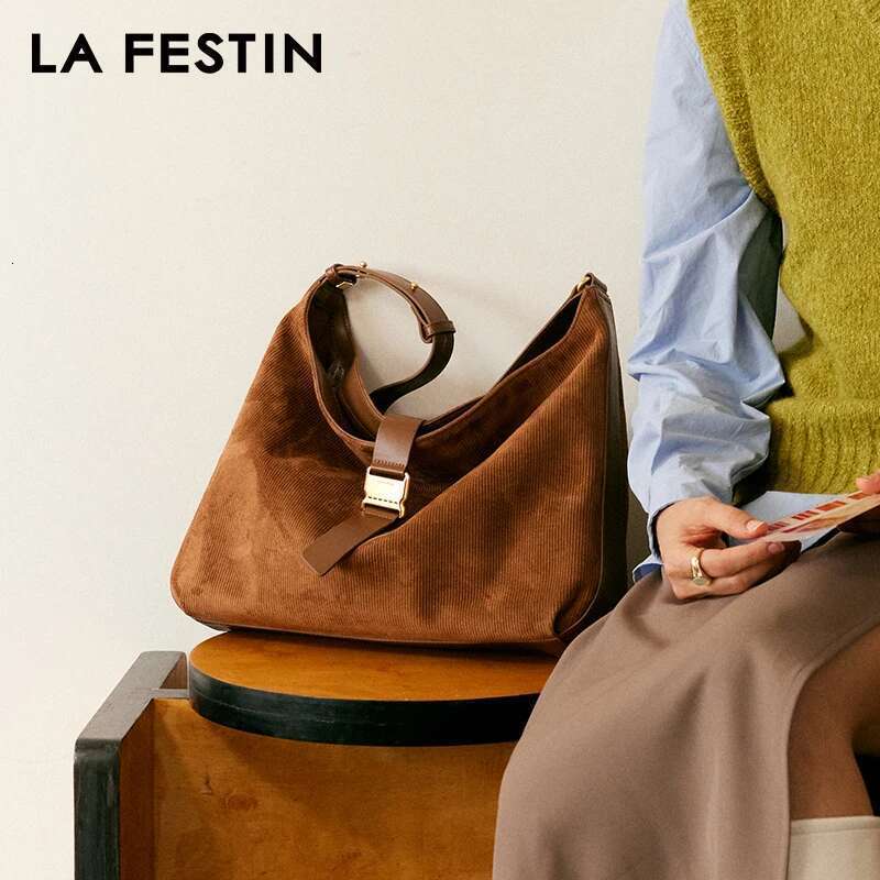 LA FESTIN Original Tote Large Capacity Shoulder Crossbody New 2023 Women's Bag Suede Ladies Leather Messenger Bag