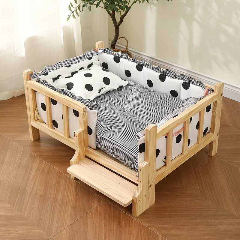 Four Seasons Solid Wood Cat House Elevator Safety Track Pet Bed Durable Carrying Shelter Comfortable Cat Nest X250412