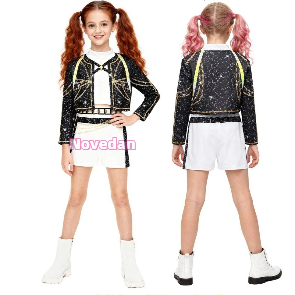 Kids KPop Demon Hunters Zoey Mira Rumi Cosplay Costume Huntrix Fancy Dress For Girls Child Halloween Carnival Birthday Party251112