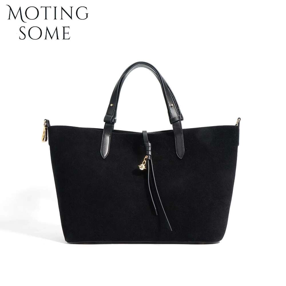 Motingsome Suede Leather Bag For Women Handbag And Casual Tote Big Capacity Shoulder Brown Purses 2024 New