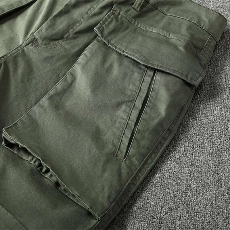 Men Casual Cargo Solid Color 2023 Summer Tactical Multi-pocket Short Pants Loose Male Outdoor Hunting Fishing Shorts