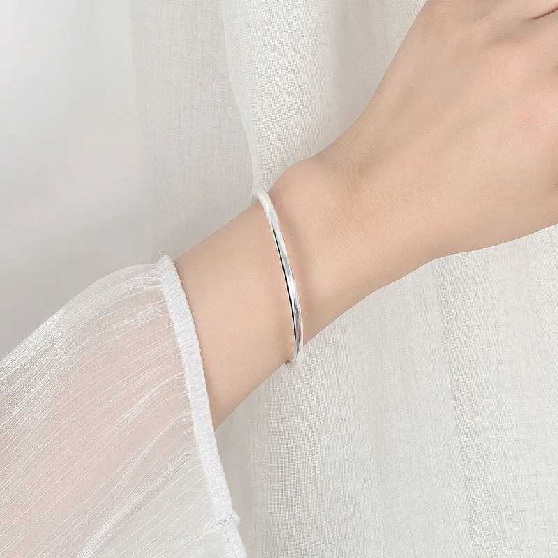 Fashion Vintage 925 Stamp Silver Color Bangles Jewelry Silver Bangles Bracelet For Women Srebrna bransoletka pulsera de plataC250411