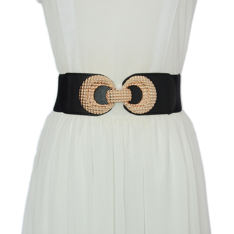 New Belt, Women's Simple Double Loop Buckle, Elastic Decorative Waist Cover with Skirt and Coat