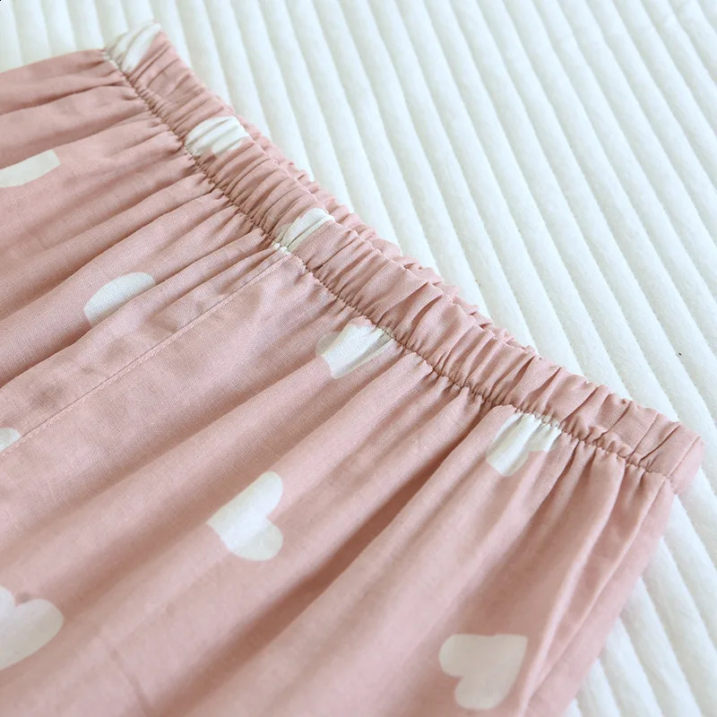 Spring and Autumn Pajama Set Womens 100% Cotton Long Sleeve Pants Two Piece Love Lovely Sweet Home Furnishing Set 250409