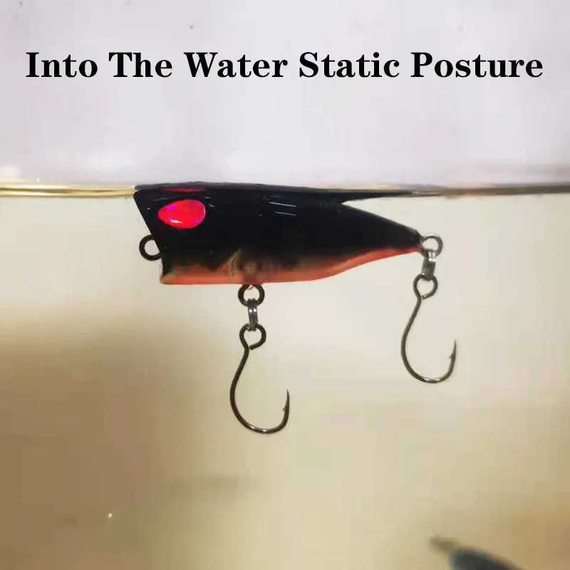 1PCS Floating Popper Fishing Lure 40MM 3.5G Mini Topwater Wobbler Crankbait With Hooks Artificiais Hard Bait Pesca Tackle Z250411