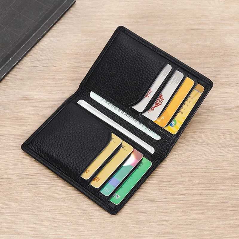 Rfid Multi Leather Mens Card Clip Wallet Ultra Thin Document Mens Rfid Blocking Card Clip Z250411