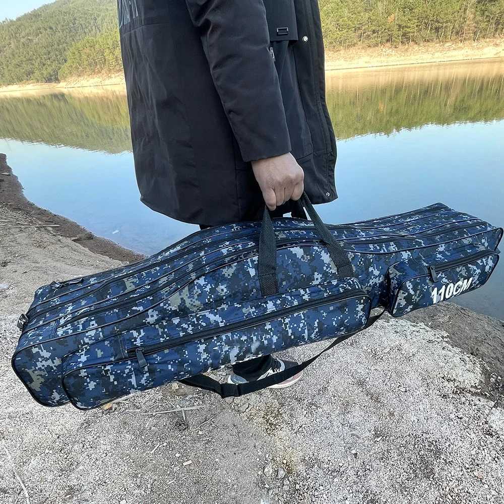Fishing Rod Bag 110/120/130/150CM Multifunctional Waterproof Bags Large Travel Storage Bag Outdoor Tactical Backpack Case Z250411