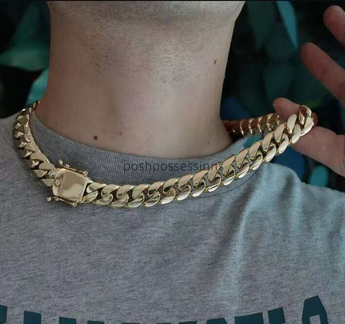 16Mm Cuban Chain Vvs1 Silica, 14K Platinum Sterg Sier, Tester