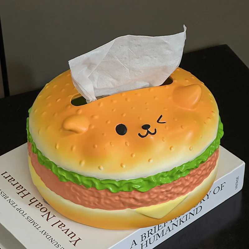Cartoon Cute Burger Tissue Box Storage Box Living Ro Desktop Decoration He Fun Decorations Ornaments Y251112