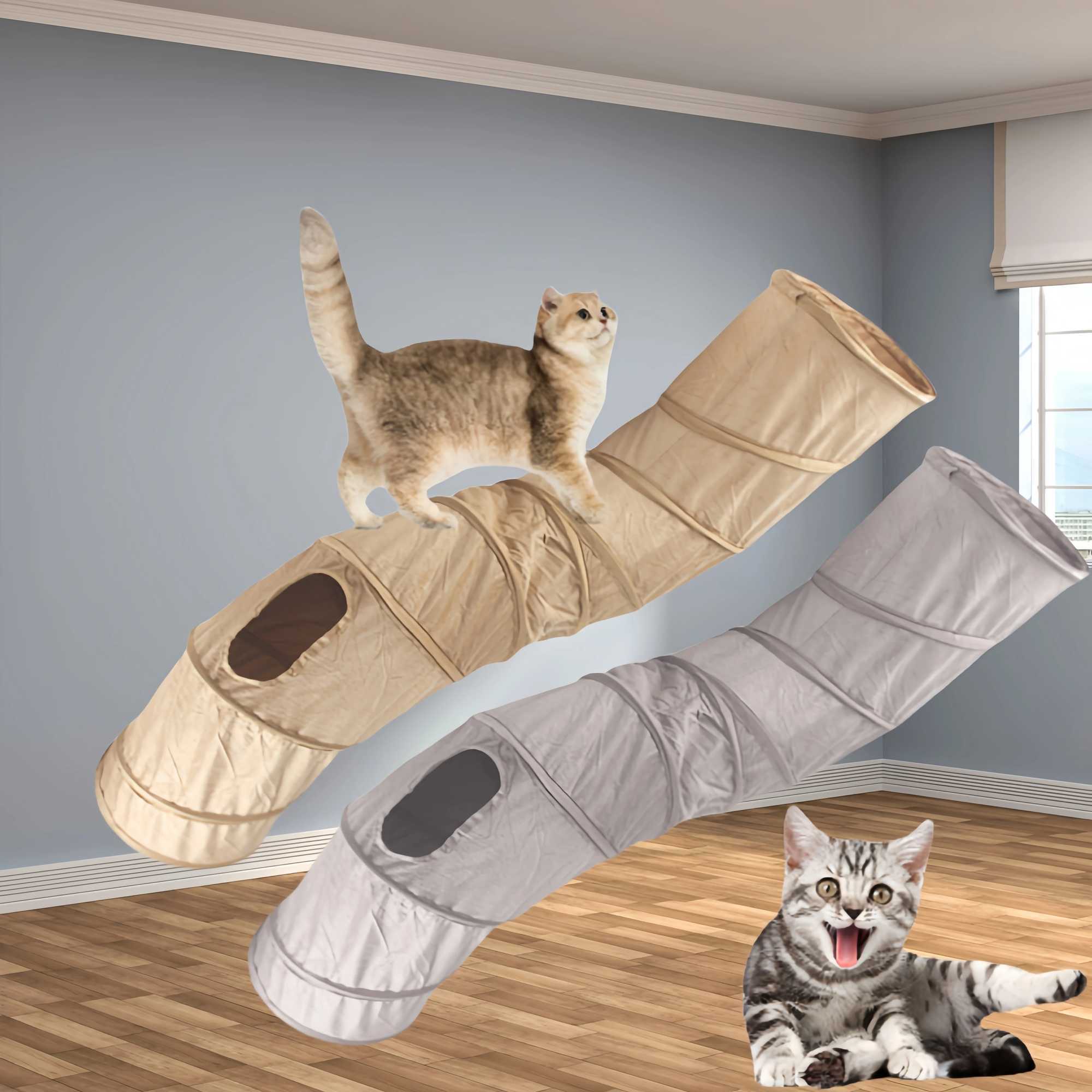 Collapsible Cat Winter Suede Tunnel for Puppy Rabbit Kitten Play Chase Hide TunnelInteractive Bedding Toy in 2 ways3 waysCro Y250412