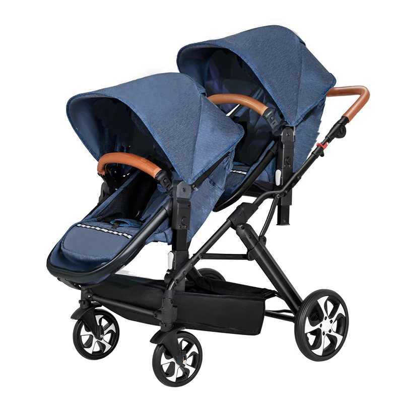 The new twin baby stroller can be folded lightweight and compact. It is a 2-in-1 sleep basket baby stroller and a twin baby stroller W250411