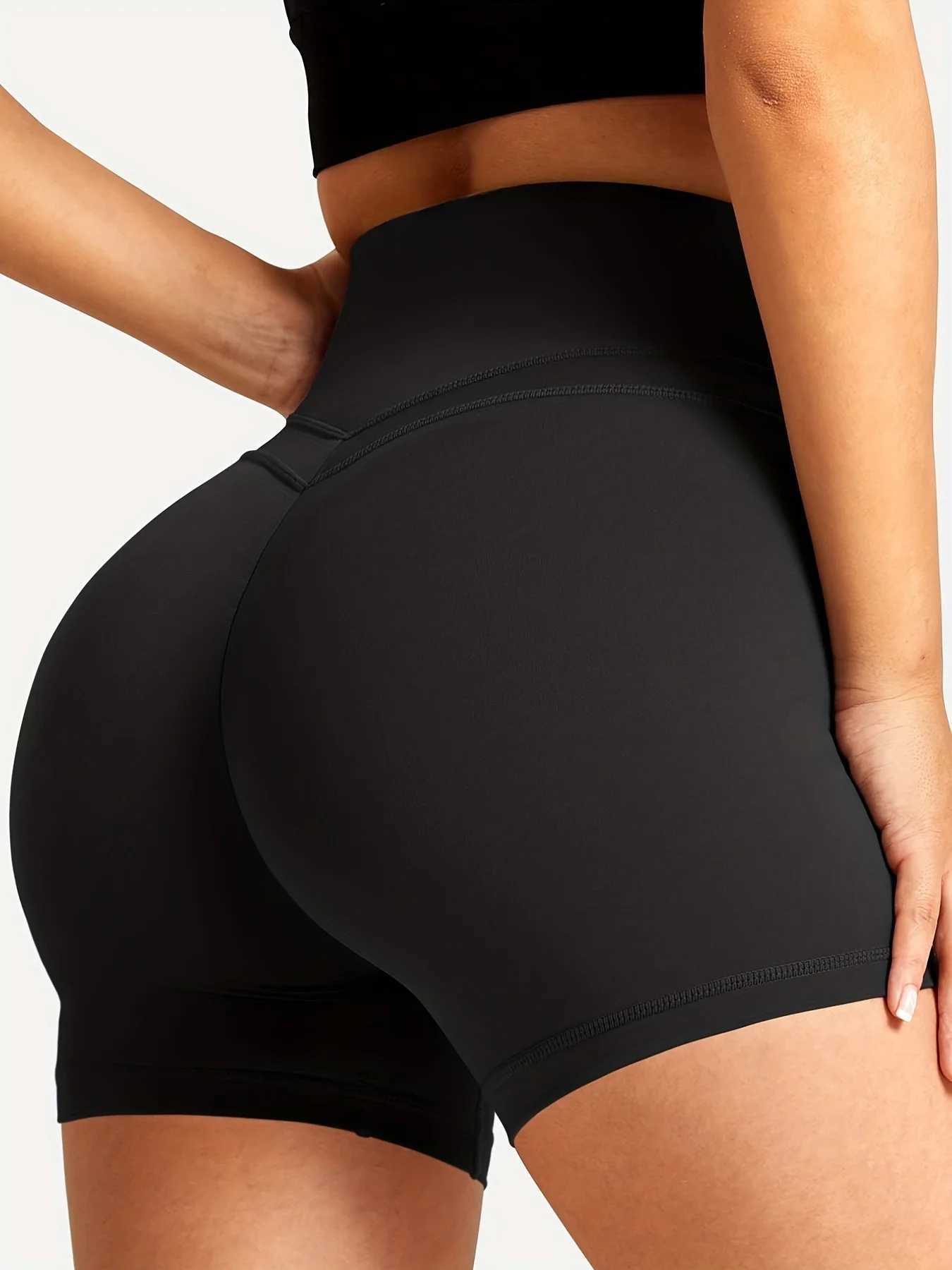Womens sports shorts high waisted running Scrunch gym yoga cycling shorts womens sportswear Y250412
