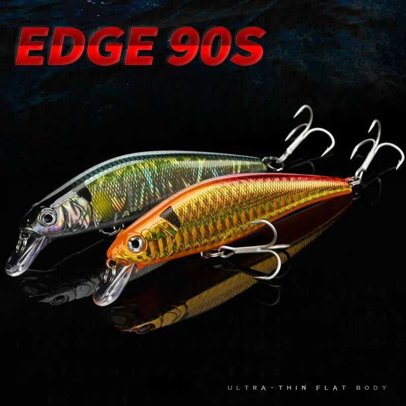 ALLBLUE EDGE 90S Heavy Sinking Minnow Flat Wobbler Fishing Lure 90mm/15.5g Artificial Hard Bait Crankbait Trout Bass Tackle Gear Z250411