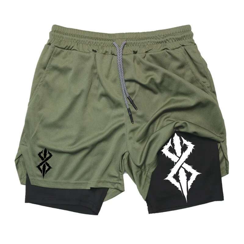 2025 Men's 2-in-1 fiess sports Running performance Summer quick drying breathable basketball casual shorts