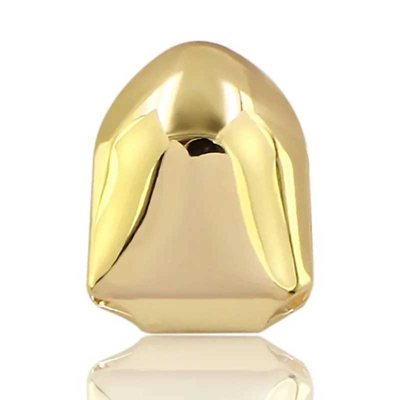 4 colors customized for gold-plated hip-hop single tooth grill cover top tooth grill cover W250412