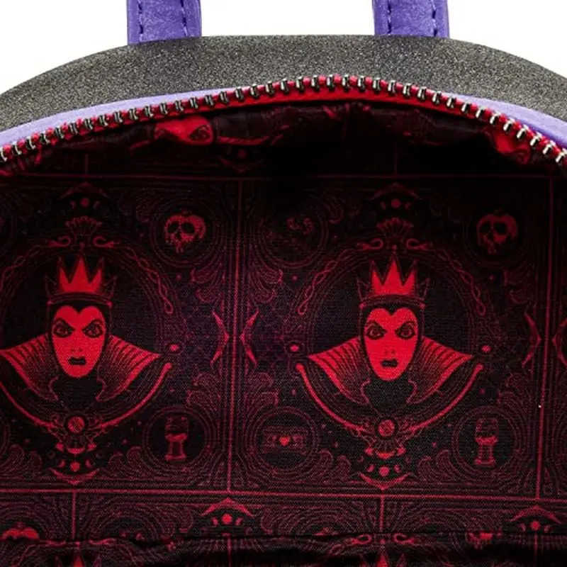 Disney Genuine Disney Loungefly Villains Evil Queen Apple Womens Double Strap Shoulder Bag Purse Elementary School Backpack Girl Gift X250412