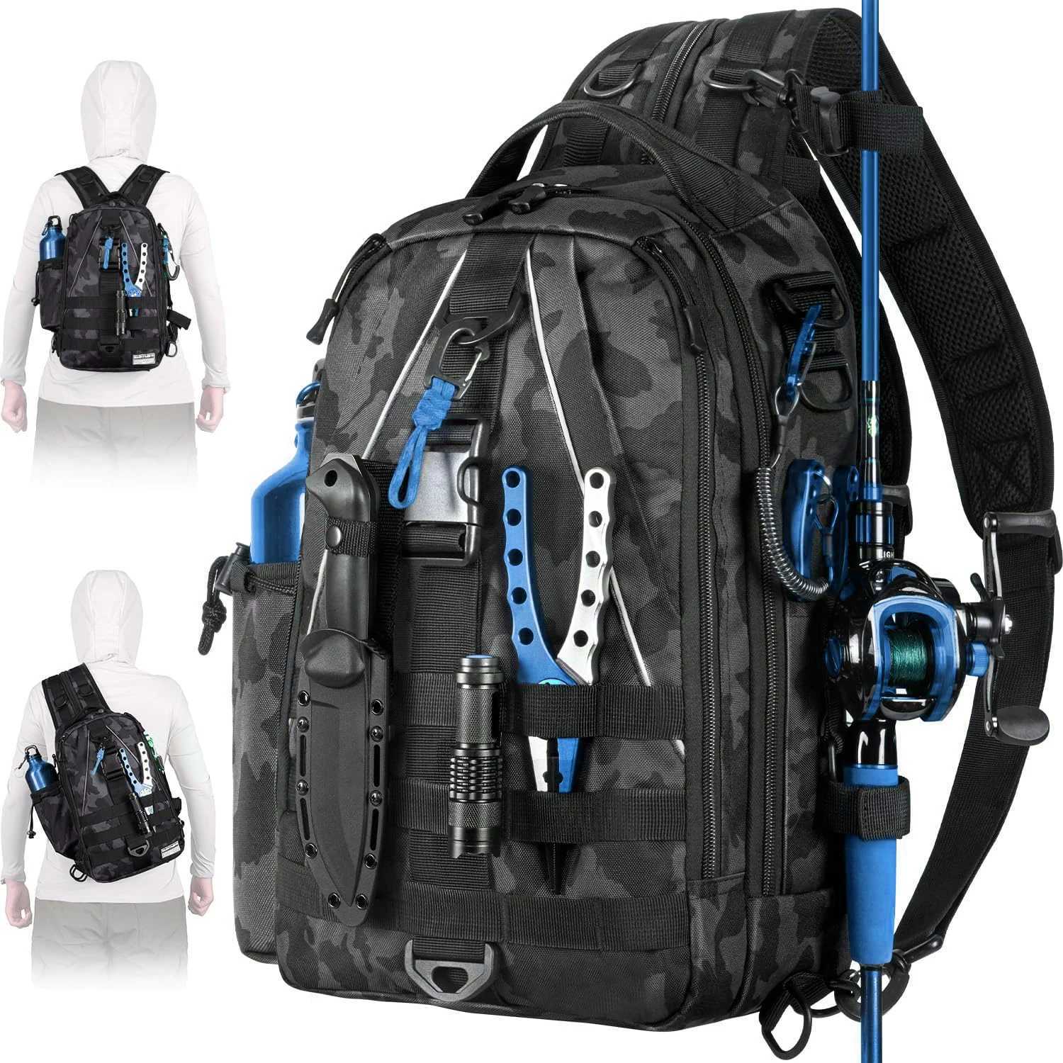 Outdoor Tackle Bag - Large Water-Resistant Fishing Backpack Z250411