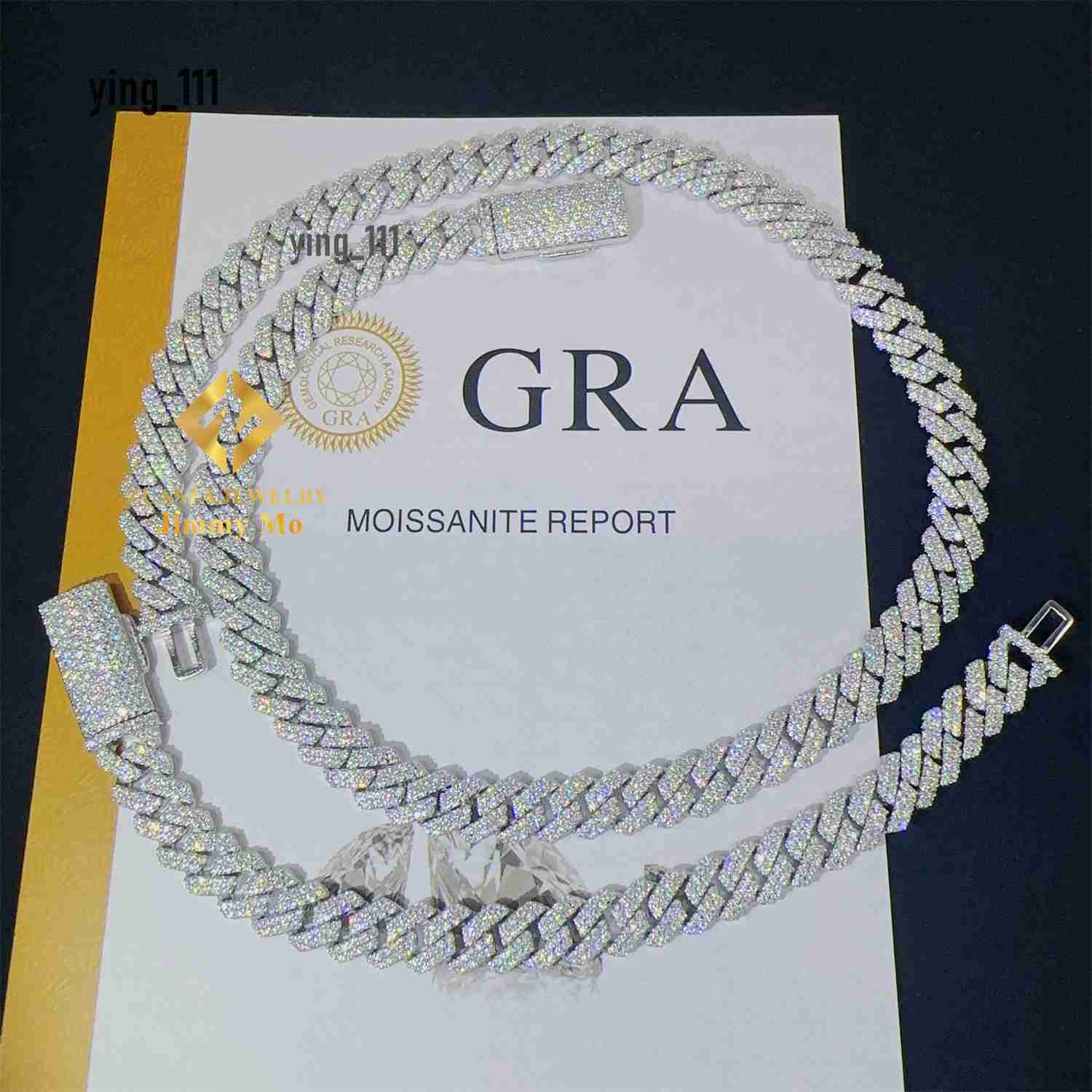 Best Selling 8mm Two Rows Iced Out Man Hip Hop Jewelry Gra Certificates Pass Diamond Tester Vvs1 Moissanite Cuban Link Chain Men