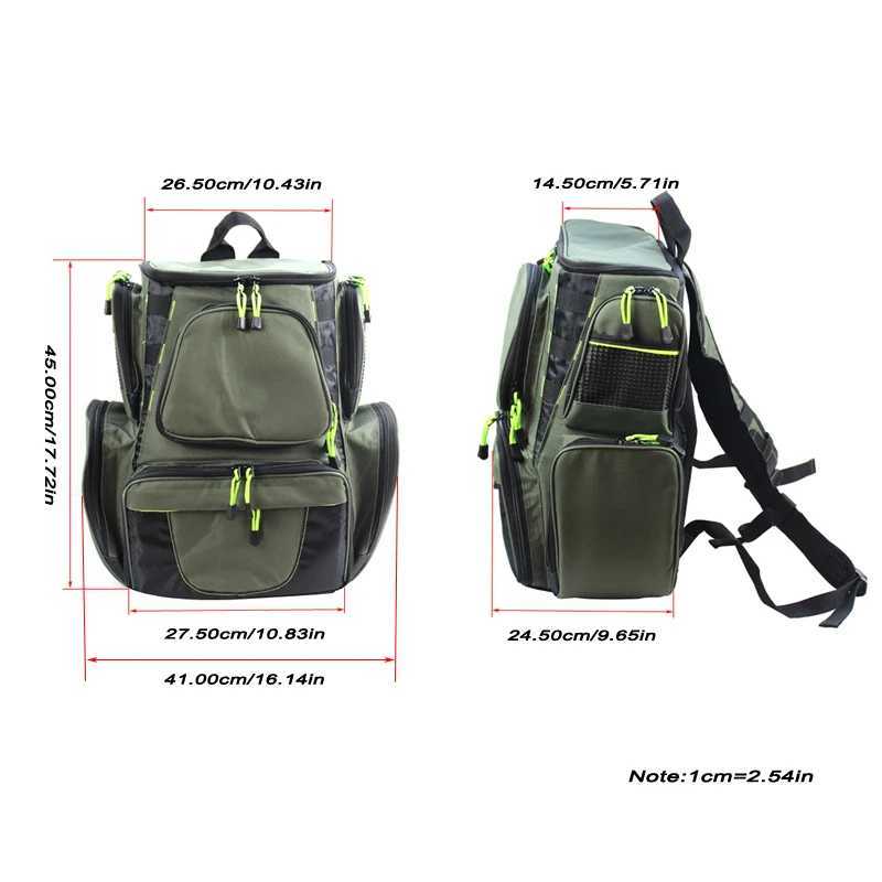 44*41*25cm Large Waterproof Fishing Tackle Rod Backpack 3 Layer Quality Fishing Bag with 4 Trays Tackle Bag Storage Z250411